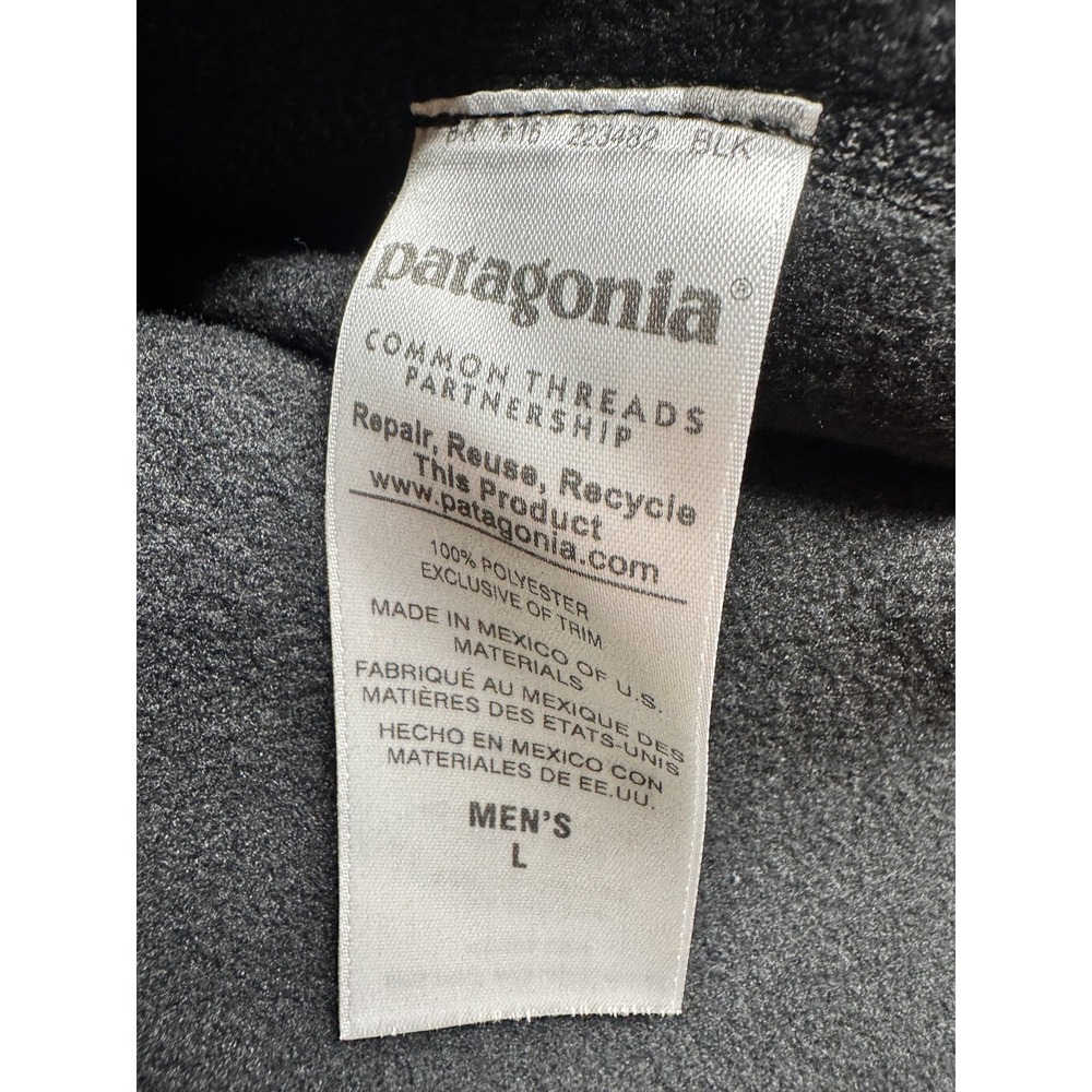 Patagonia Men's Micro D Fleece Pullover Black Size L 1/4 Zip - Picture 3 of 5